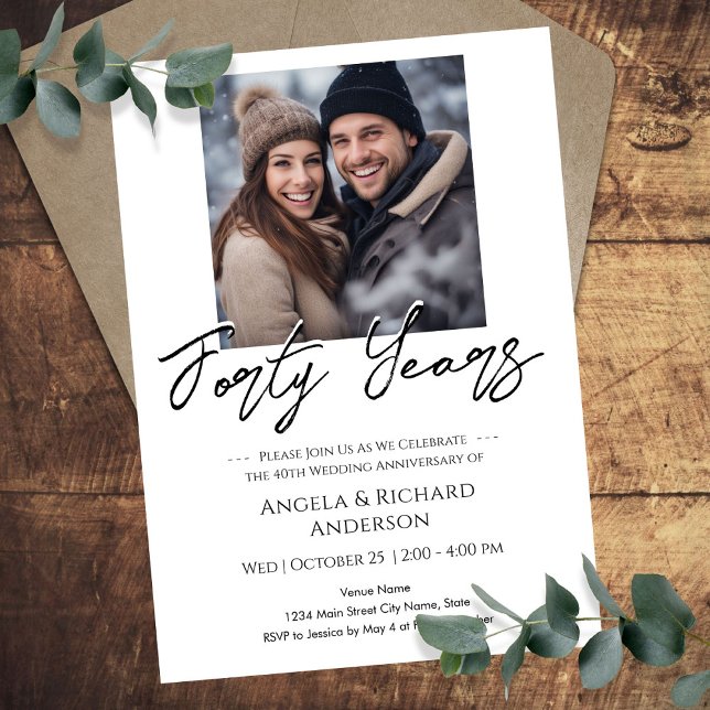 Minimales Foto für 40 Jahre Einladung (Von Creator hochgeladen)