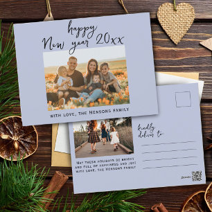 Minimales Foto für einfache Happy New Year Script- Feiertagspostkarte