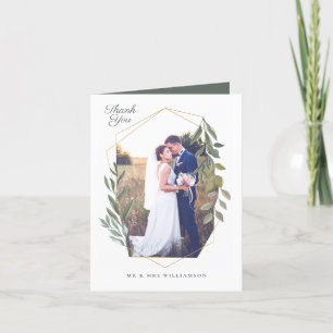 Minimales Foto für Foliage und geometrisches Terra Dankeskarte