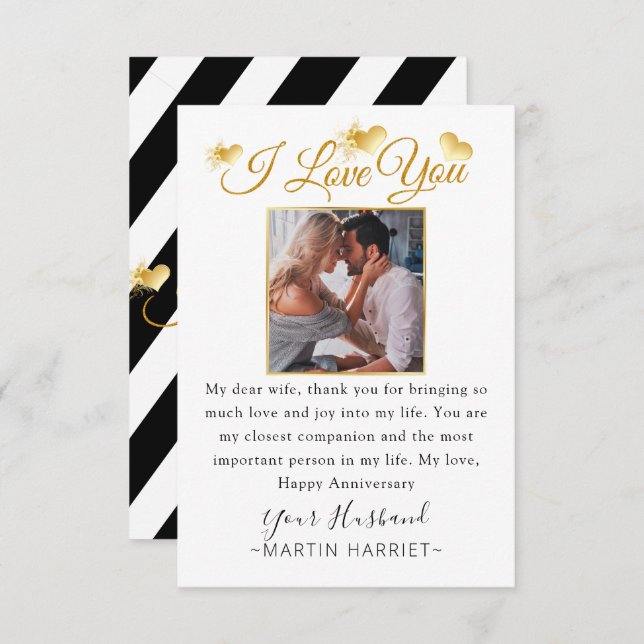 Minimales Foto I Liebe Sie Jubiläumskarte für Ehef Dankeskarte (Vorne/Hinten)