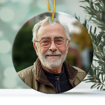 Minimales Foto nur auf der Vorderseite - Text auf  Keramik Ornament<br><div class="desc">Ein Single Foto auf der Vorderseite ohne Grafik. Fügen Sie auf der Rückseite benutzerdefinierten Text hinzu. Das Ornament kann für mehrere Anlässe oder sogar für ein Denkmal verwendet werden.</div>