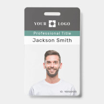 Minimales Foto und Abzeichen für Mitarbeiter