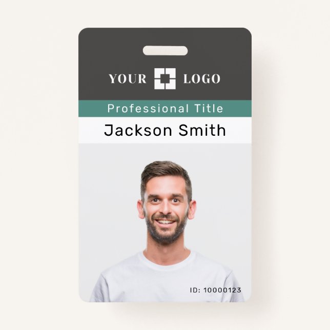 Minimales Foto und Abzeichen für Mitarbeiter Ausweis (Vorderseite)