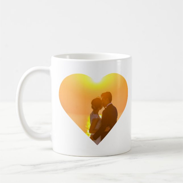 Minimales Herz-Shaped Foto - Ich Liebe Sie Wifey Kaffeetasse (Links)