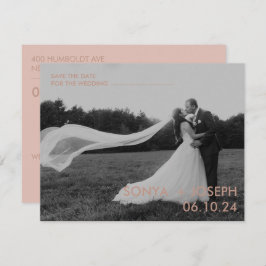 Minimales Hochzeitstil-Foto Speichern Sie die Datu