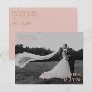 Minimales Hochzeitstil-Foto Speichern Sie die Datu