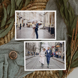 Minimales Hochzeitstil mit Aufkleber - Foto Dankes Folieneinladung