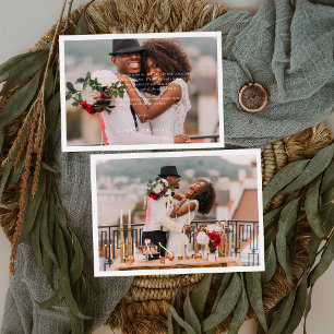 Minimales Hochzeitstil mit Aufkleber - Foto Dankes Folieneinladung