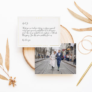 Minimales Hochzeitstil mit Aufkleber - Foto Dankes Folieneinladung