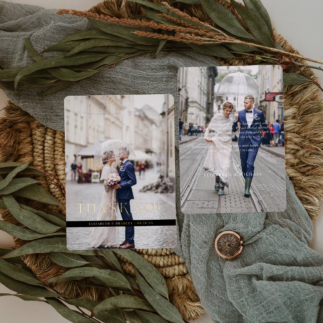 Minimales Hochzeitstil mit Aufkleber - Foto Dankes Folieneinladung (Von Creator hochgeladen)