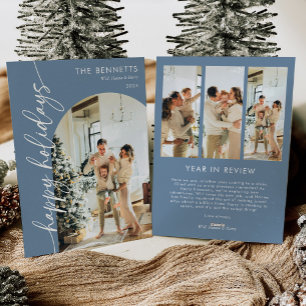 Minimales Jahr im Review Happy Holidays Arched Fot Feiertagskarte
