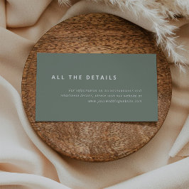 Minimales Layout | Angaben zur grünen Hochzeit Begleitkarte