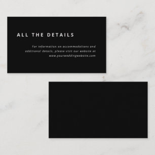 Minimales Layout   Schwarz-Grau-Hochzeitdetails Begleitkarte