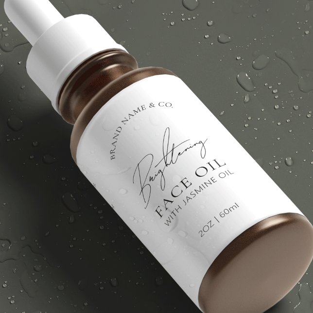 Minimales Logo 2 OZ Dropper Flasche Wasserdicht Et Lebensmitteletikett (Minimalist cosmetic bottle waterproof label with trendy script font and minimalist layout)