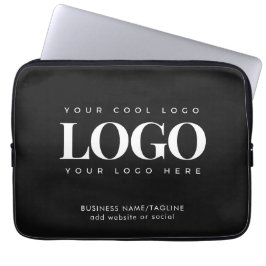 Minimales Logo für Schwarz-Weiß-Unternehmen Laptopschutzhülle