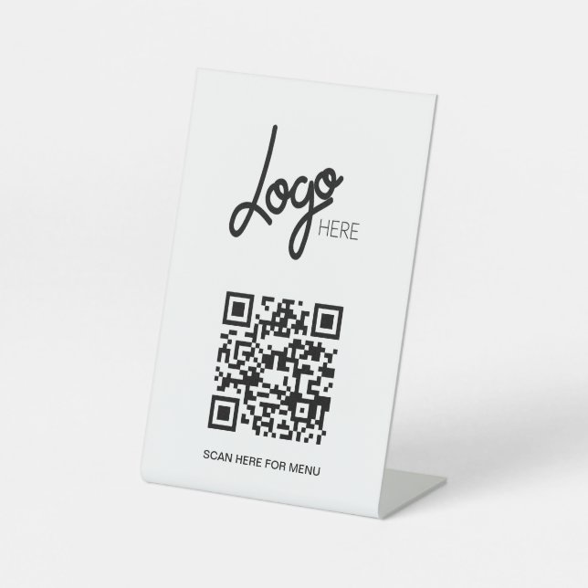 Minimales Menü für QR-Code-Logos Sockelschild (Vorderseite)