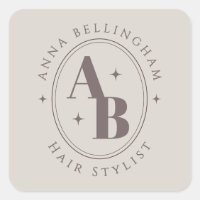 Minimales Modern Haar Stylist Name Abzeichen Monog