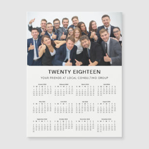 Minimales modernes   2018 FirmenFoto-Kalender Magnetkarte