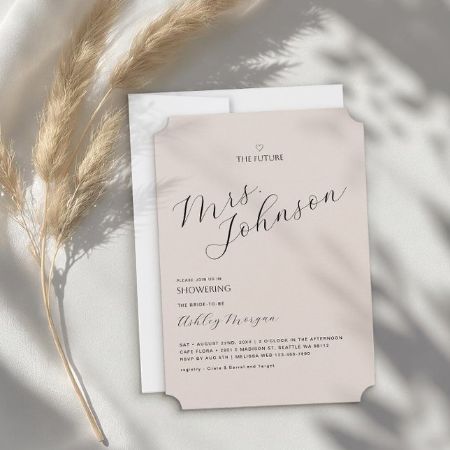 Minimales modernes Brautparty | Die Zukunft Frau. Einladung (Bridal Shower Card)