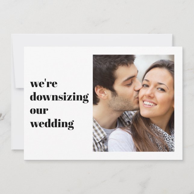 Minimales modernes Foto, das wir auf unsere Hochze Ankündigung (Vorderseite)