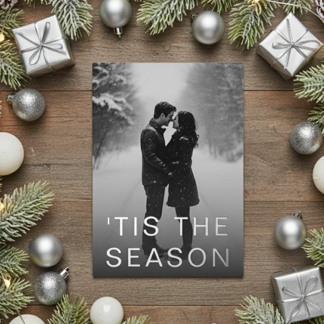 Minimales modernes Foto Folien Feiertagskarte (Von Creator hochgeladen)