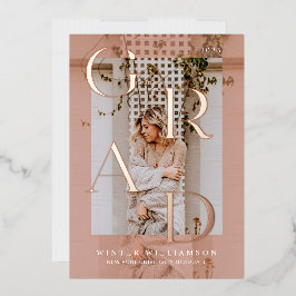 Minimales modernes Foto Rosa-Overlay Folieneinladung