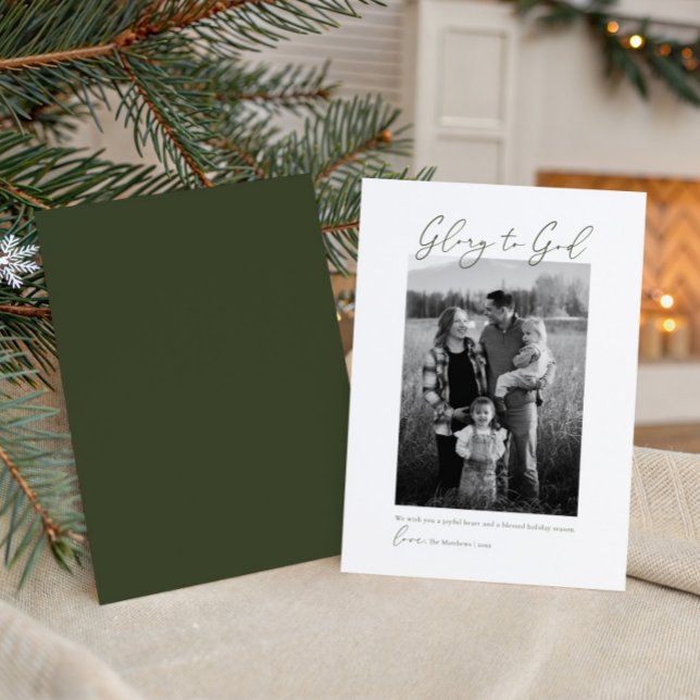 Minimales modernes Script-Foto Christlich Feiertagskarte (Von Creator hochgeladen)