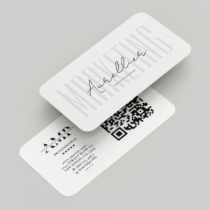 Minimales Monogramm Marketing Beruflich weiß Visitenkarte