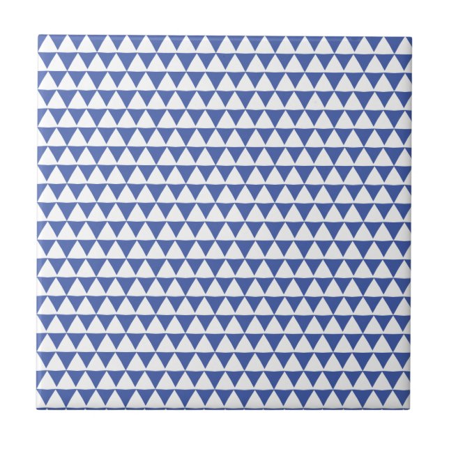 Minimales Navy BlueWhite Triangle Geometrisches Mu Fliese (Vorderseite)