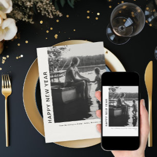 Minimales Neujahrsfest-Foto für einen Neubeginn Feiertagskarte