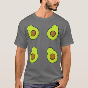 Minimales Niedliches Avocado-Symbol auf Grün T-Shirt