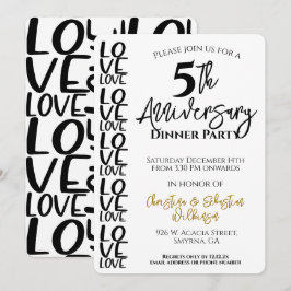 Minimales Party zum Hochzeitstag Einladung