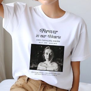 Minimales Retro-Beerdigung-Foto für immer in unser T-Shirt