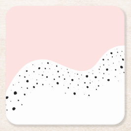 Minimales rosa Design mit Punkten Rechteckiger Pappuntersetzer