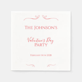 Minimales Rosa Valentinstag Party Serviette