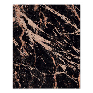 Minimales Rosen-Gold erröten schwarze abstrakte Poster