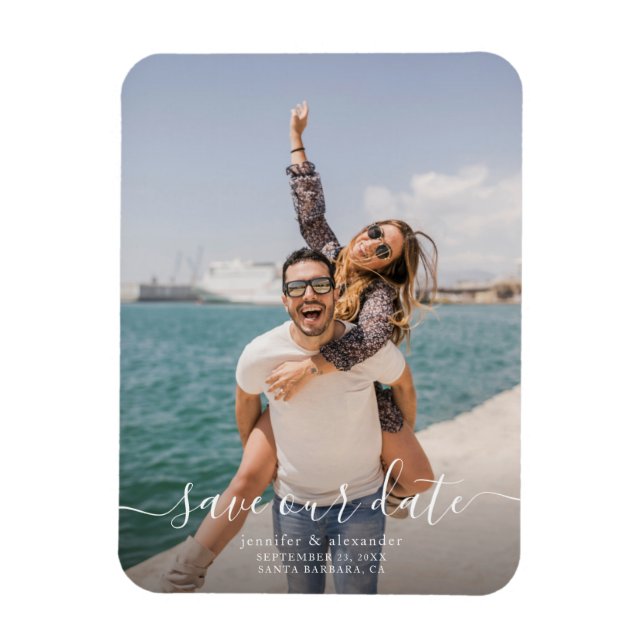 Minimales Save the Date Foto Magnet (Vertikal)