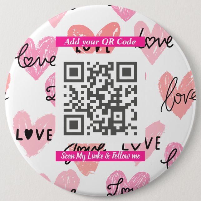 Minimales „Scan Me“-QR-Code, einfaches Zubehör  Button (Vorderseite)