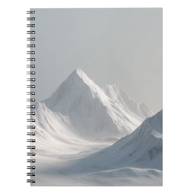 Minimales schneebedecktes BerglandschaftsNotebook Notizblock (Vorderseite)
