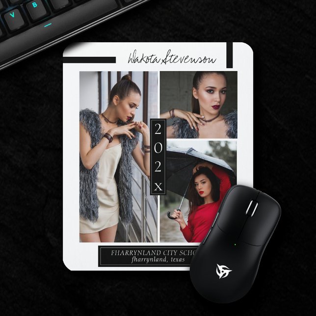 Minimales Schwarz-Weiß-Abschluss-Foto Mousepad (Von Creator hochgeladen)