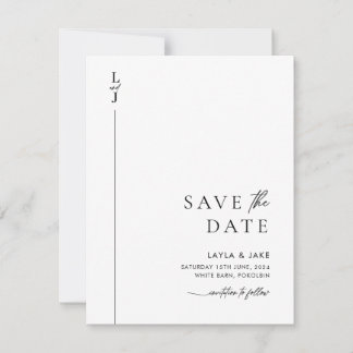 Minimales Schwarz-Weiß-Foto Save the Date