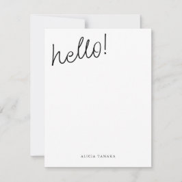 Minimales Schwarz-Weiß-Lässiges Skript Mitteilungskarte