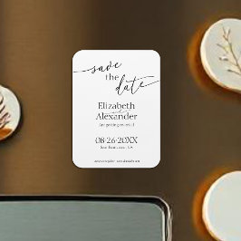 Minimales Schwarz-Weiß-Skript Save the Date Extrav Magnet