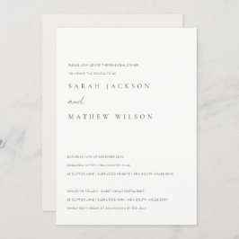 Minimales Schwarz-Weiß-Typografie-Probe-Dinner Einladung