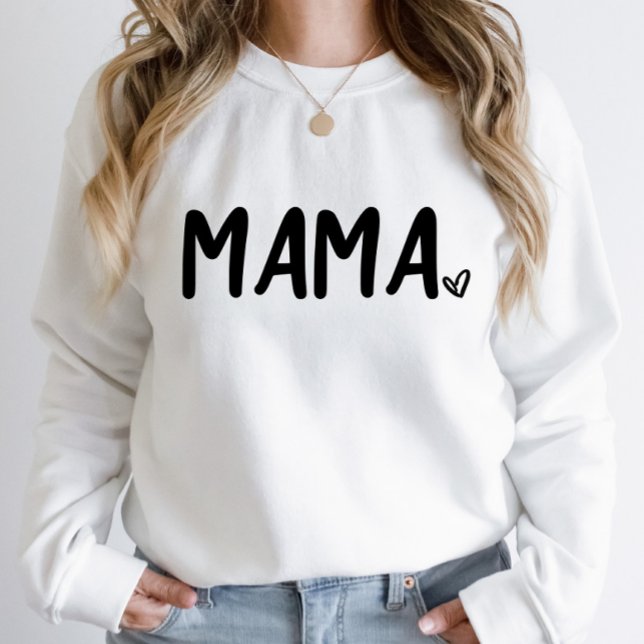 Minimales Schwarz-weißes Herz Minimalistisch Schli Sweatshirt (Von Creator hochgeladen)