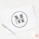 Minimales Schwarz-weißes Monogramm-Logo Runder Aufkleber (Umschlag)