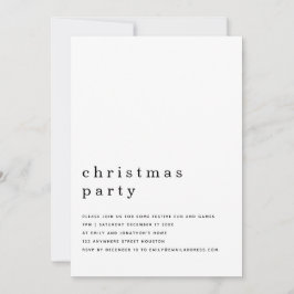 Minimales Schwarz-weißes Party Einladung