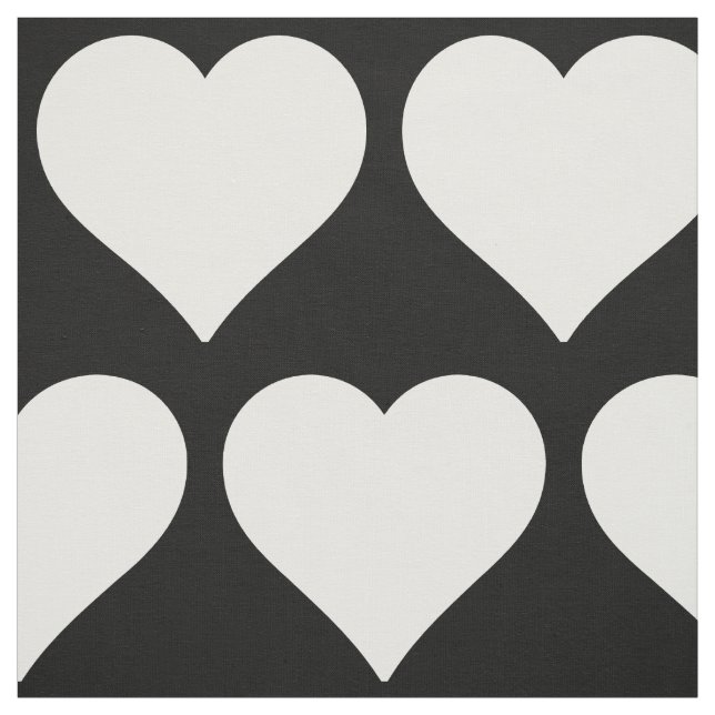 Minimales Schwarzweiss-Herz-Muster Stoff (Muster)