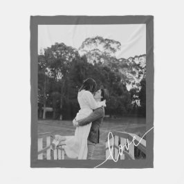 Minimales Script Black & White Couple Foto Fleecedecke