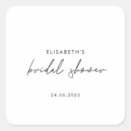 Minimales Script-Brautparty einladen Quadratischer Aufkleber